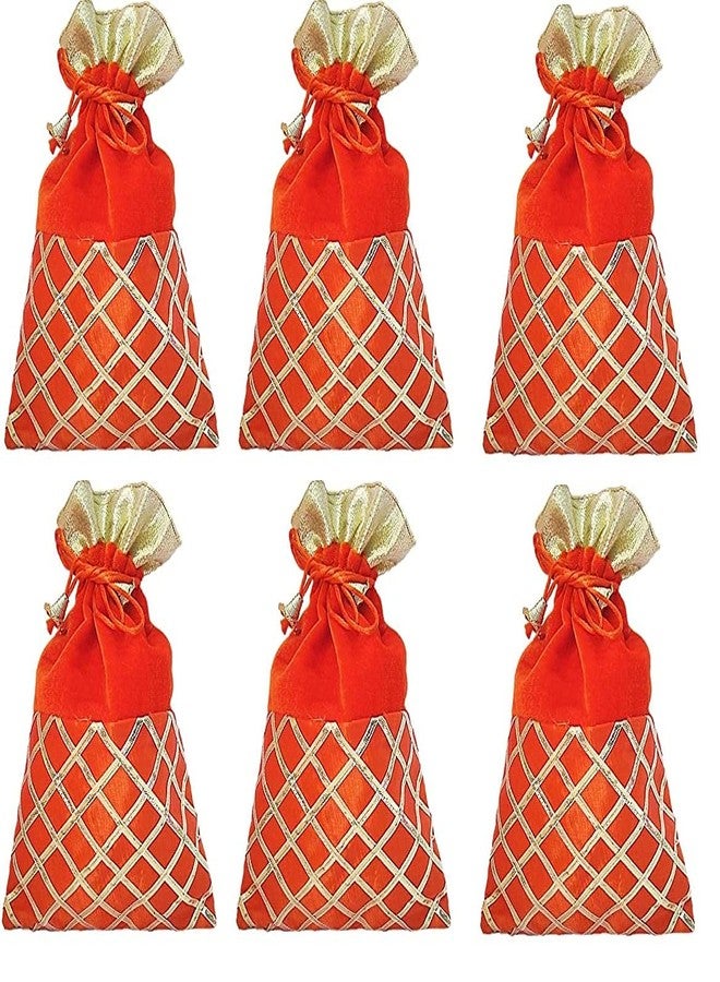 SHOPOBUDDY Women's Potli Orange Color (Pack of 6) - Image 2