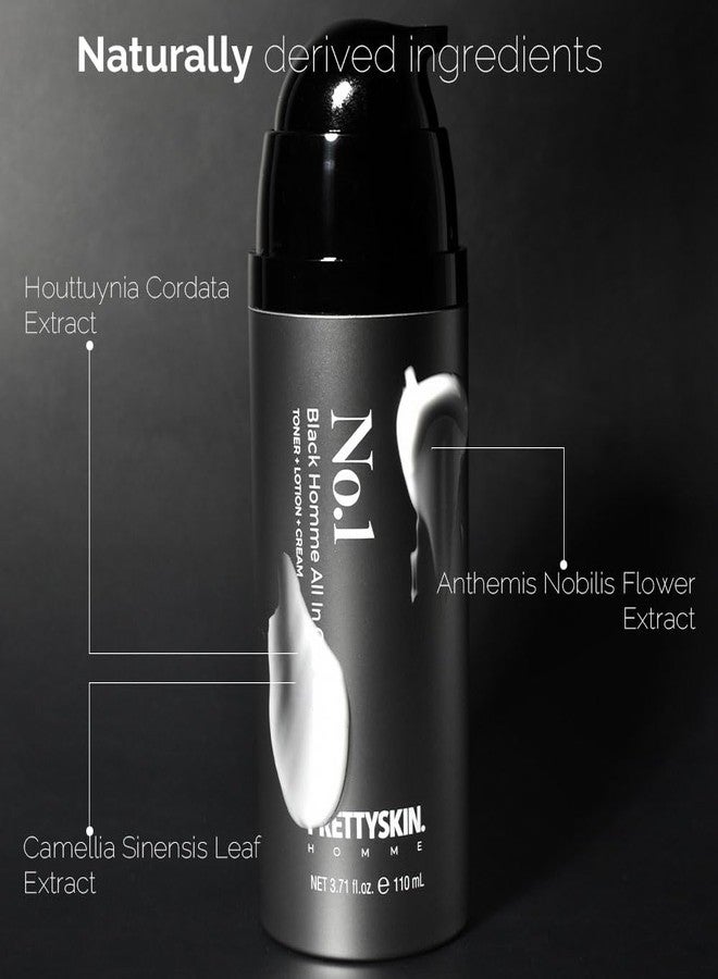 PRETTYSKIN No.1 Black Homme All-in-One Essence for Men – 3.71 fl.oz | Toner+Lotion+Cream in One | Lightweight Face Moisturizer with Hyaluronic Acid & Natural Extracts | Fast-Absorbing Daily Skincare - Image 3
