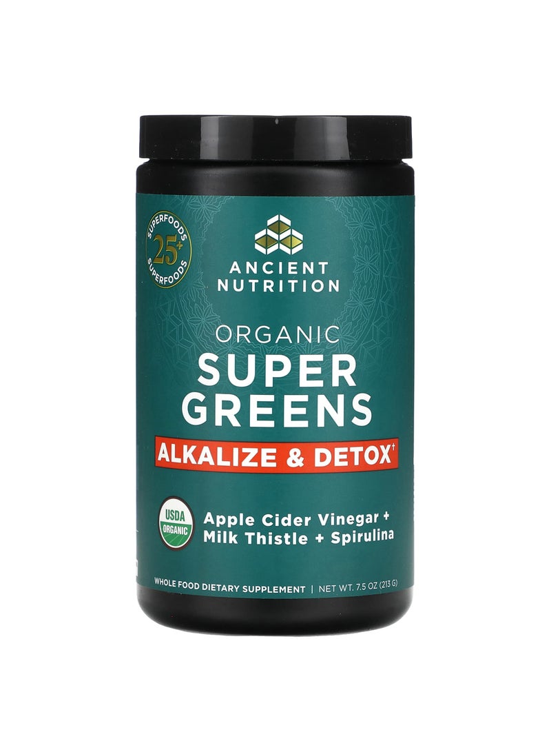 Ancient Nutrition Organic Super Greens, Alkalize & Detox, 7.5 oz (213 g)