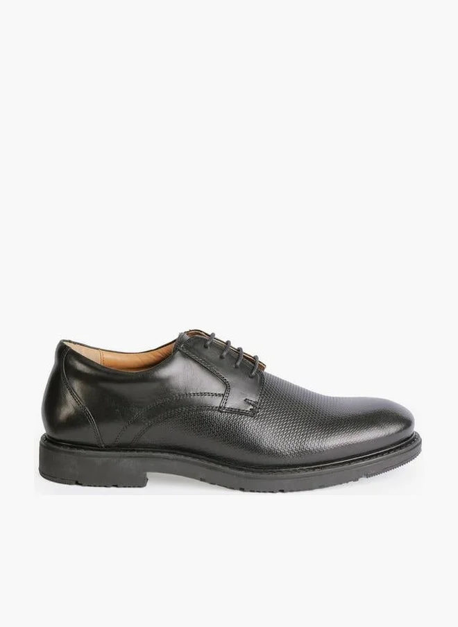 دوتشيني Men Textured Lace-Up Derby Shoes