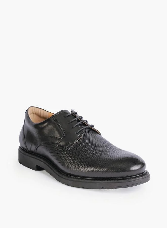 دوتشيني Men Textured Lace-Up Derby Shoes