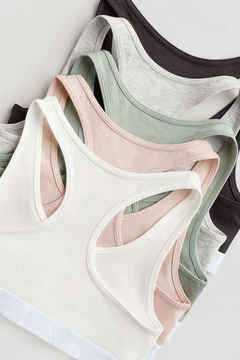 H&M 5-pack cotton crop tops
