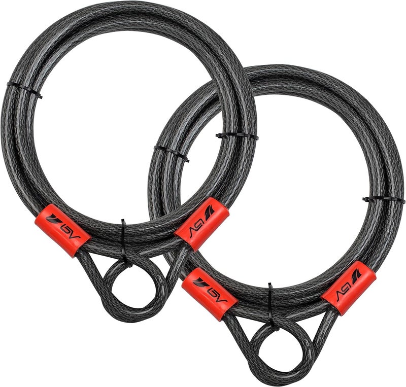 BV HeavyDuty 15FT Security Cable with Loops10mm 38 Inch CutResistant Braided Steel CableVersatile WeatherproofSecurity Chain for Padlock Chain Lock Wire Lock Pair - Image 2