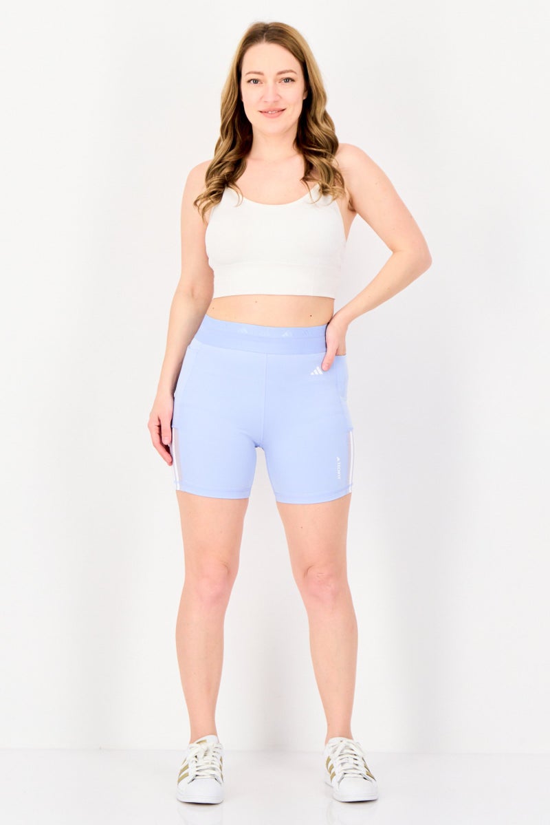 Adidas Women Sportswear Fit 5 Inch Training Shorts, Light Blue - Image 4