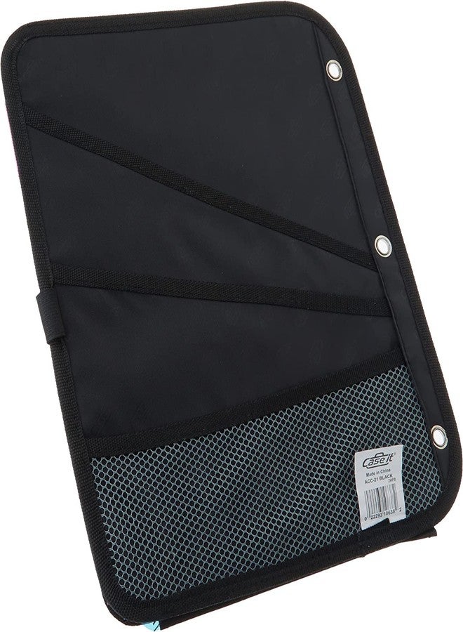 Case It 5-Tab Binder Accessory, 5-colored tabbed, 6 pocket expanding file, fits any standard 3 ring letter size binder, additional zippered mesh pockets for pen storage, ACC-21, Black - Image 5