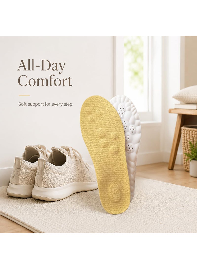 Tishta Medical Silicone Insole for Men - Memory Foam with Massage Pads and Ventilation - Cut-to-Size (41-46) - (Beige) - (1 Pair) - Image 3