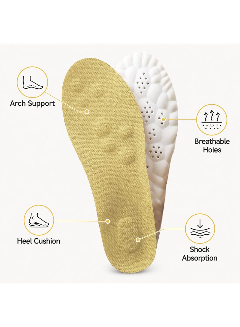 Tishta Medical Silicone Insole for Men - Memory Foam with Massage Pads and Ventilation - Cut-to-Size (41-46) - (Beige) - (1 Pair) - Image 4