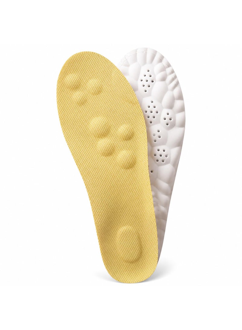 Tishta Medical Silicone Insole for Men - Memory Foam with Massage Pads and Ventilation - Cut-to-Size (41-46) - (Beige) - (1 Pair) - Image 1
