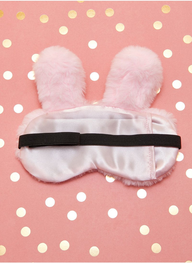 Pink Cactus - Pink Fluffy Bunny Eye Mask - Image 1
