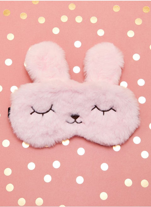 Pink Fluffy Bunny Eye Mask
