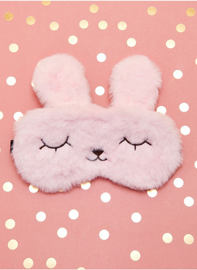 Pink Cactus - Pink Fluffy Bunny Eye Mask - Image 1