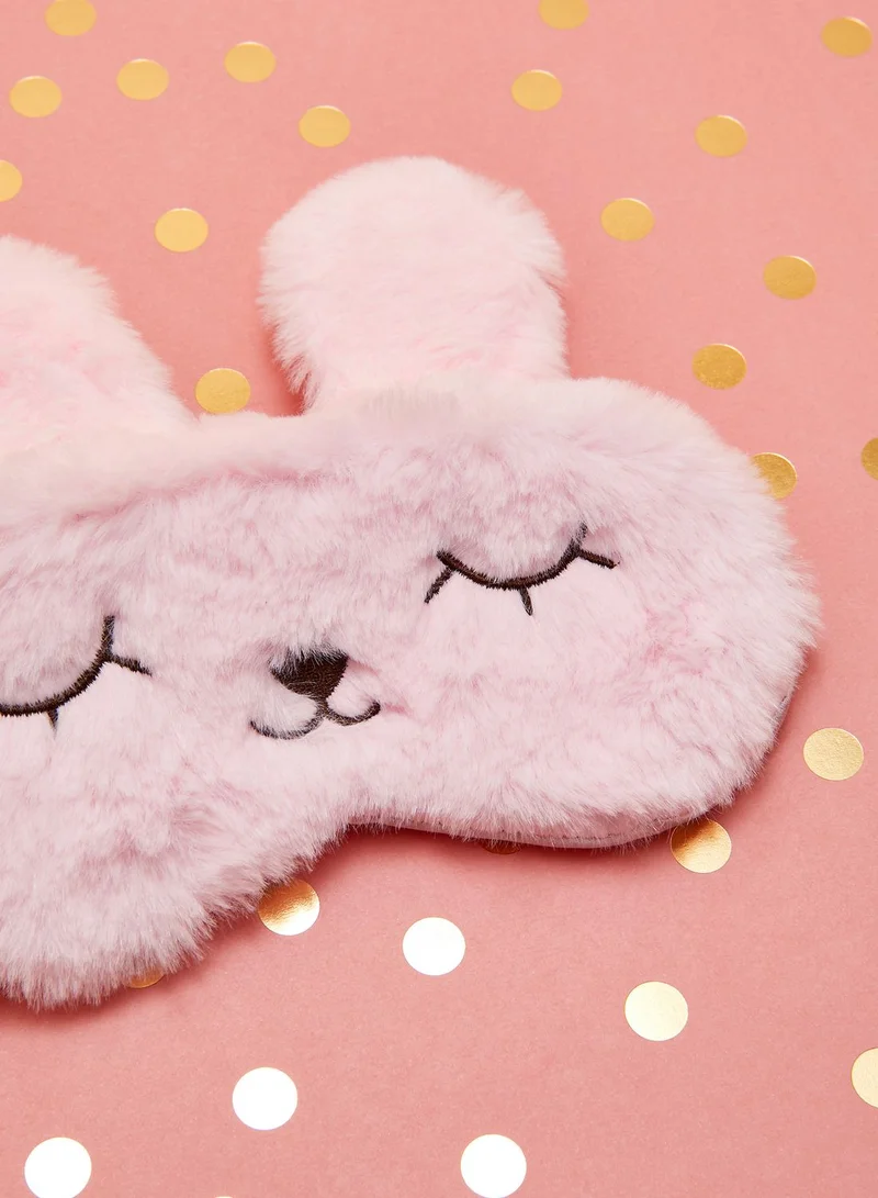 Pink Cactus Pink Fluffy Bunny Eye Mask