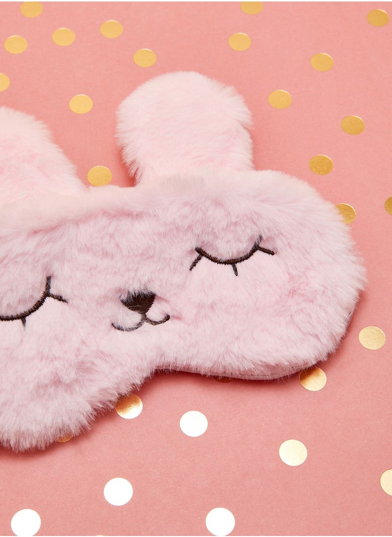 Pink Cactus - Pink Fluffy Bunny Eye Mask - Image 1