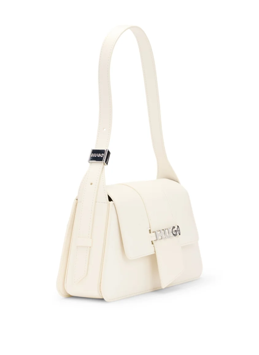 هوجو Faux-leather shoulder bag with logo hardware