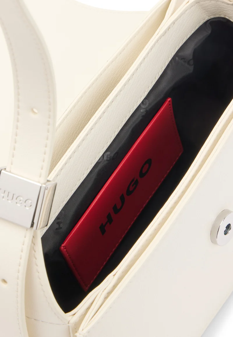 HUGO Faux-leather shoulder bag with logo hardware