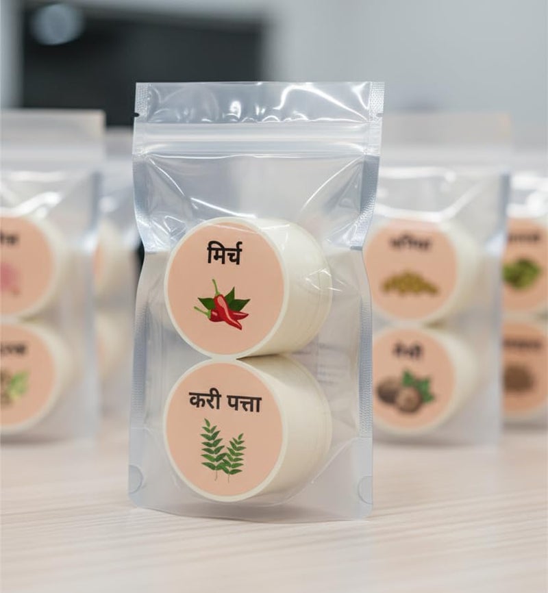 CHAMGRAFIX 24 Indian Masala Name Jar/Container Stickers (Hindi) - Waterproof, Self-Adhesive Spice Labels for Kitchen Organization - Mirch to Kesar - Image 4