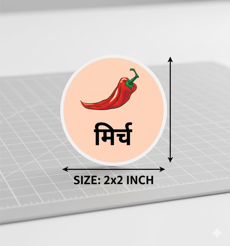CHAMGRAFIX 24 Indian Masala Name Jar/Container Stickers (Hindi) - Waterproof, Self-Adhesive Spice Labels for Kitchen Organization - Mirch to Kesar - Image 2