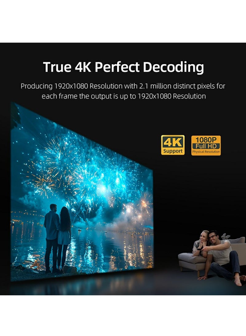 أون AUN U002 LED Full HD 1080P 4K جهاز عرض Android 12 التركيز التلقائي المنزلي ثلاثي الأبعاد سينما تلفزيون ذكي - Image 5