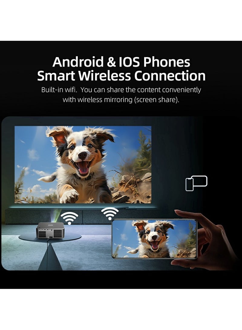 أون AUN U002 LED Full HD 1080P 4K جهاز عرض Android 12 التركيز التلقائي المنزلي ثلاثي الأبعاد سينما تلفزيون ذكي - Image 4