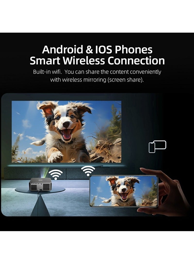 أون AUN U002 LED Full HD 4K جهاز عرض Android 12 التركيز التلقائي المنزلي ثلاثي الأبعاد سينما تلفزيون ذكي - Image 5