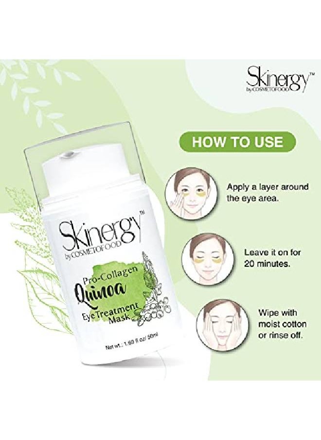 COSMETOFOOD - Skinergy ProCollagen Quinoa Eye Treatment Mask | Under Eye Cream for Puffy Eye Dark Circles Wrinkles & Removal of Fine Lines for Women & Men 50 ML - Image 1