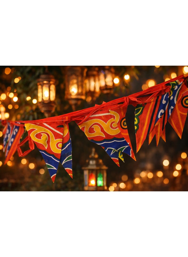 Ramadan Fabric Decorations 5m x 3 Pieces – Multi Shapes & Colors – Indoor & Outdoor Street and Home Decor - Image 2