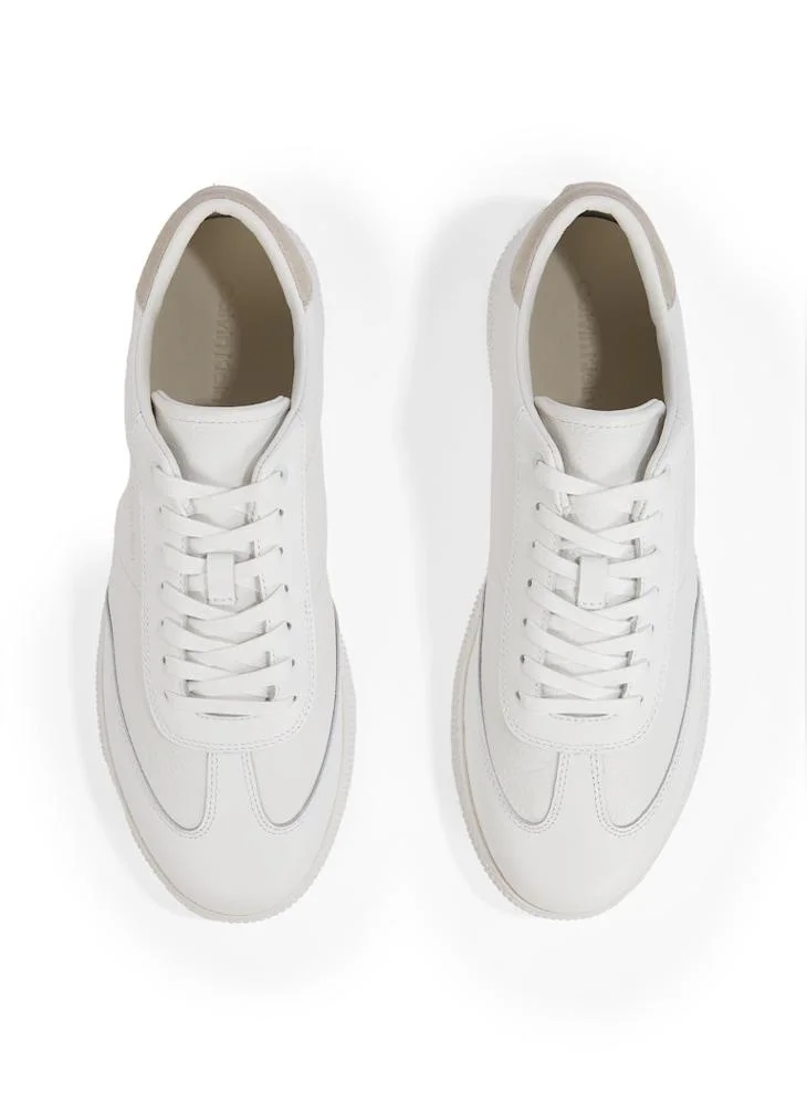 CALVIN KLEIN LOW LACE UP LEATHER TRAINERS