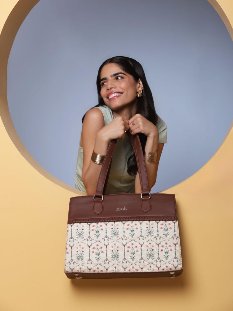ZOUK Statement Business Bag | Stylish Handbag for Women Office Use | Tote Bags for Woman | Fits 14 Inch Laptop | Water-Resistant | Big Size | Aesthetic Purse | Taj Nakashi - Image 2
