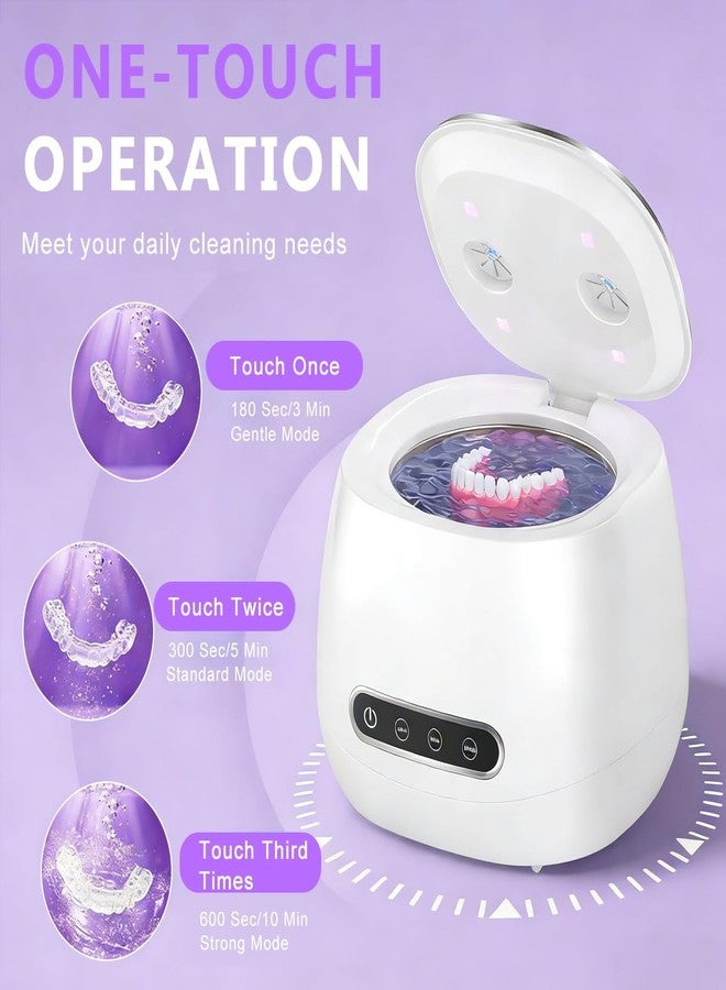 HANNEA® Ultrasonic Retainer Cleaner, UVC+UVA Dual Sterilization, 45kHz High-Frequency Cleaning with 3 Cleaning Modes, Stainless Steel Cleaning Pod, USB Cordless Cleaner for Night Guards, Aligner - Image 5