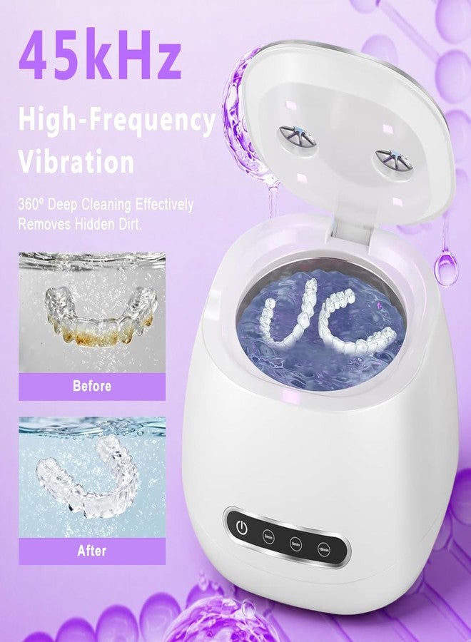 HANNEA® Ultrasonic Retainer Cleaner, UVC+UVA Dual Sterilization, 45kHz High-Frequency Cleaning with 3 Cleaning Modes, Stainless Steel Cleaning Pod, USB Cordless Cleaner for Night Guards, Aligner - Image 3