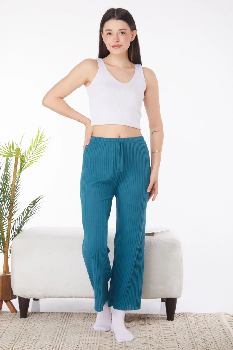 Tofisa Plain Medium Women's Petrol Pajama Bottom - 25855