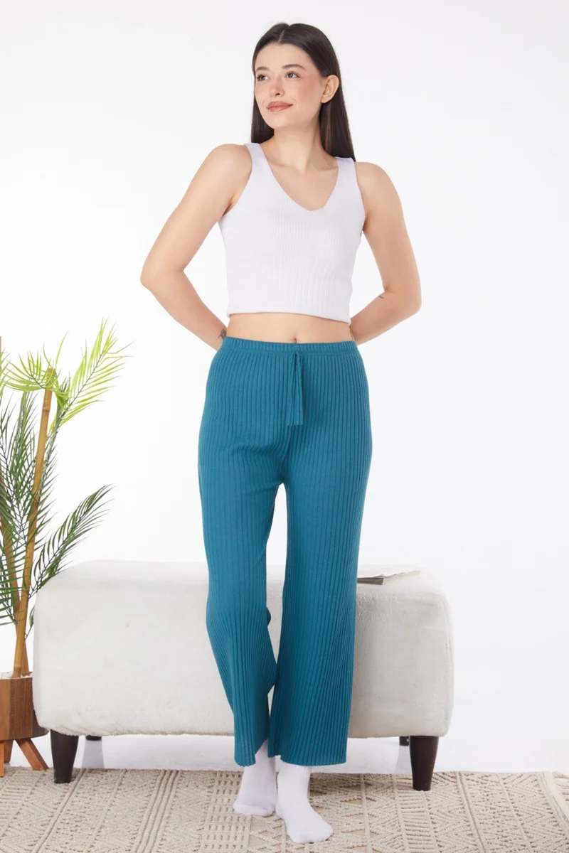 Tofisa Plain Medium Women's Petrol Pajama Bottom - 25855