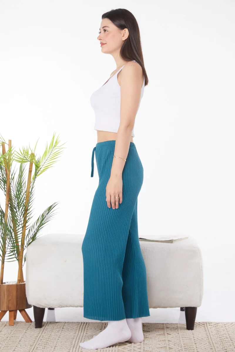 Tofisa Plain Medium Women's Petrol Pajama Bottom - 25855