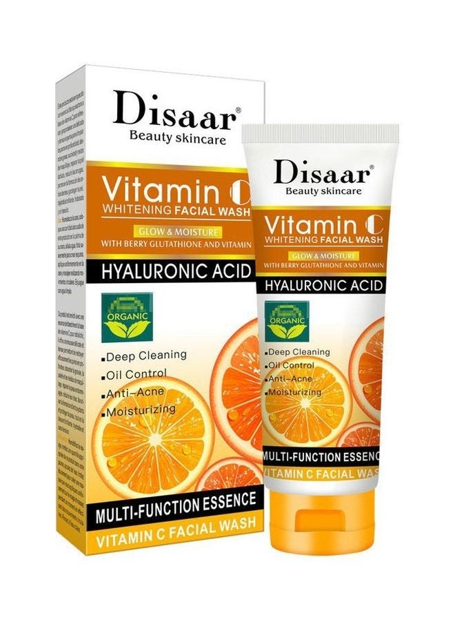 Disaar - Disaar Beauty Vitamin C Facial Wash Cream Hyaluronic Acid Raspberry Glutathione Moisturizing Cleansing Anti-Acne Oil Control 100ml - Image 1