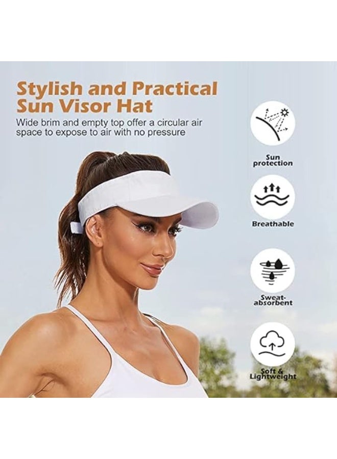 Womens Visor Hats for Women Cotton Adjustable Sun Visors for Women Sports Outdoor Unisex Golf Tennis Visor for Men - Image 3