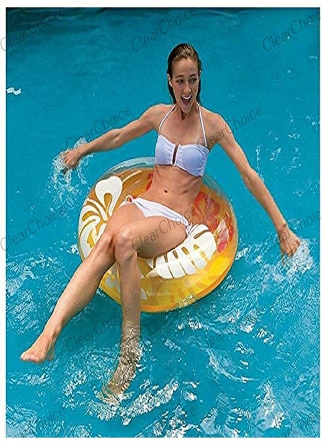 ClearChoice:- Printed Adult Swimming Tube Ring - Floating Inflatable Pool(9 + Years)(Multi Color)(36''inch)(1 PIS) - Image 3
