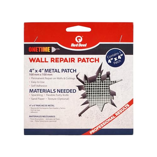 Red Devil 1214 4" x 4" ONETIME Wall Repair Patch, 1 Pack - Image 1