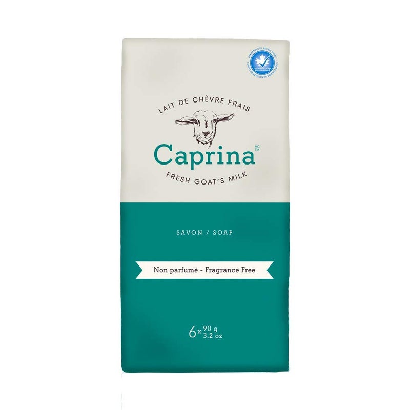 Caprina Fresh Goats Milk Bar Soap Fragrance Free for Sensitive Skin  32 Ounces 6 Pack Soap  Cleanses Without Drying Biodegradable Softening Soap  No Phosphates or Parabens