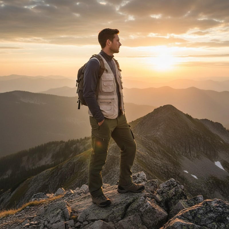 Rizanee Mesh Breathable Fishing Vest, Multi-Pockets Photography Travel Hiking Waistcoat Jacket (Beige, US S - TAG L) - Image 5