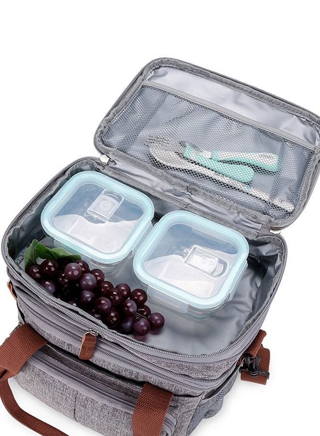 Little Story Insulated Expandable Lunch Bag Grey - Image 5