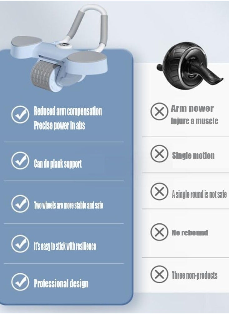 Ab Roller Wheel 4D Dynamic Core Trainer with Elbow Support No-slip Handle Ab Roller for Abs Workout Exercise Wheels for Abs Training-BL