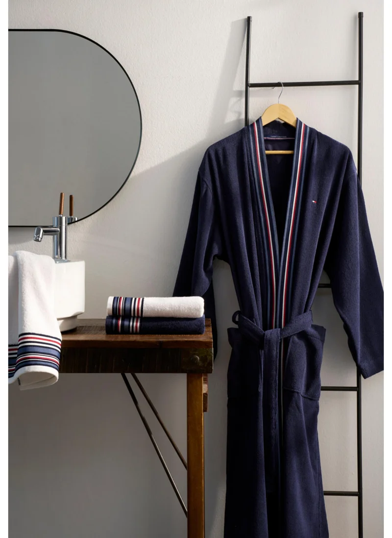 Tommy Hilfiger  Tommy Hilfiger 360 GSM Teams Bathrobe - Navy - Medium  | Best Price UAE