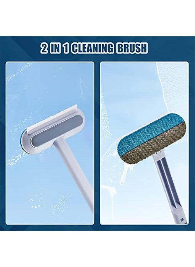 Generic - 2 Pieces Window Screen Cleaner Brush with Handle, Window Cleaning Brush, Window Squeegee Glass Window Scraper for Cleaning Windows Multifunctional Window Cleaning Tool Mesh Screen Cleaner for Home - Image 1