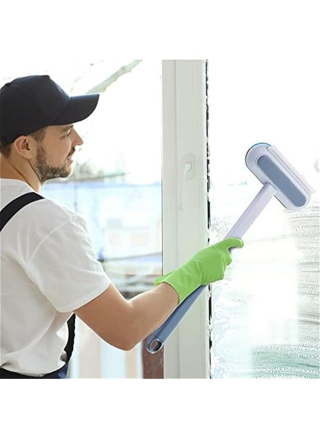 Generic - 2 Pieces Window Screen Cleaner Brush with Handle, Window Cleaning Brush, Window Squeegee Glass Window Scraper for Cleaning Windows Multifunctional Window Cleaning Tool Mesh Screen Cleaner for Home - Image 1