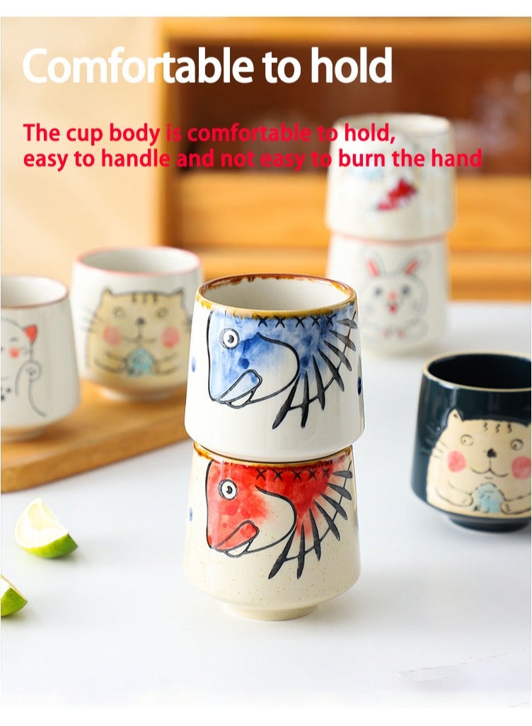 أكواب الإسبريسو4 أكواب إسبريسو يدوية الصنع (150 مل) - بألوان مطلية يدوياً مع علبة هدايا، مثالية للقهوة التركية والكابتشينو واللاتيه - Image 3