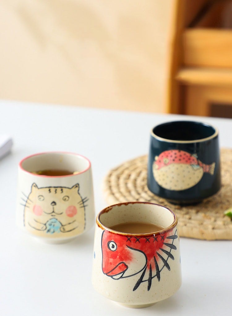 أكواب الإسبريسو4 أكواب إسبريسو يدوية الصنع (150 مل) - بألوان مطلية يدوياً مع علبة هدايا، مثالية للقهوة التركية والكابتشينو واللاتيه - Image 4