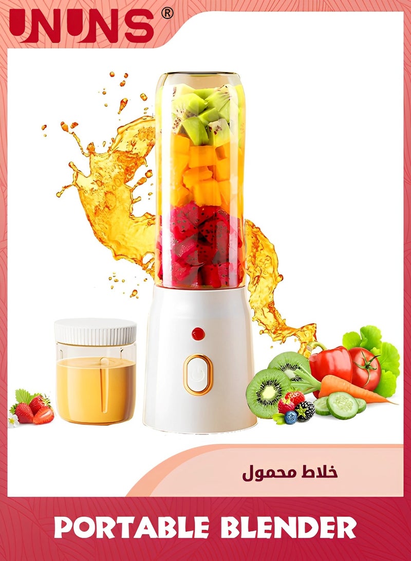 UNUNS Portable Blender,Personal Blender For Smoothies And Shakes With 6 Blades,One-touch Auto-cleaning Blender With Travel Lid And 2 Cups For Travel,Office,Gym - Image 1