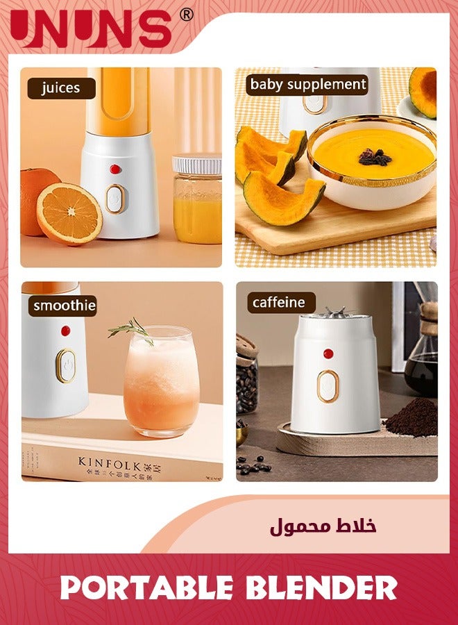 UNUNS Portable Blender,Personal Blender For Smoothies And Shakes With 6 Blades,One-touch Auto-cleaning Blender With Travel Lid And 2 Cups For Travel,Office,Gym - Image 4