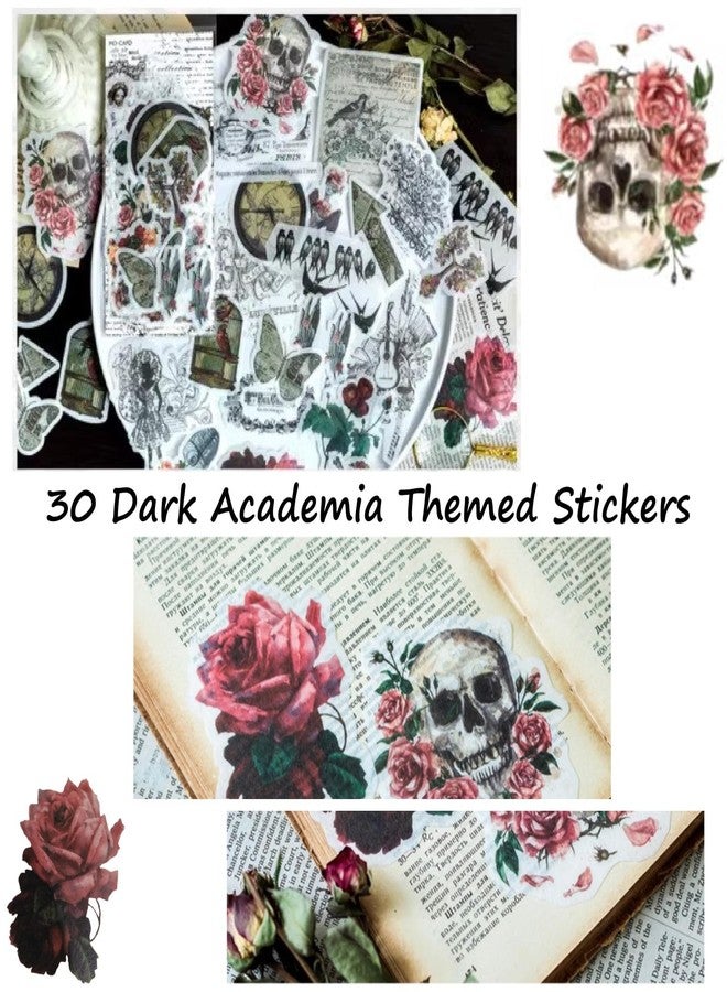 Jukercici Dark Academia Room Decor, Aesthetic Room Decor Art Wall Collage, Vintage Aesthetic Scrapbook Sticker Supplies Kit for Scrapbooks, DIY Albums, Bullet Journal, Junk Journal (Dark2 129 Pcs) - Image 5