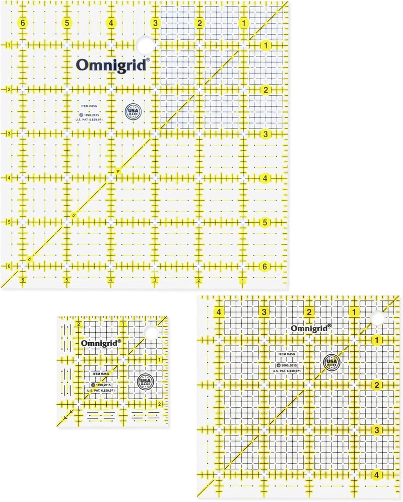 Omnigrid Omnigrid Square Value Pack 212 412 612 Quilting Ruler Clear  - Image 1